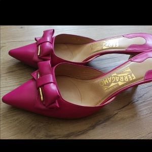 Ferragamo heels pink leather 8.5